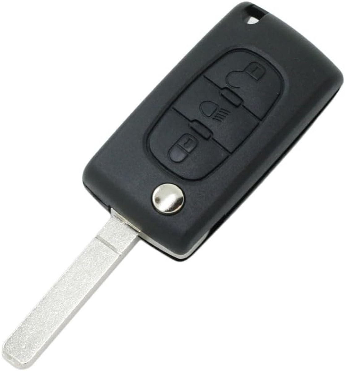 Replacement Key Shell CE0523 Type VA2 Blade with Light Button Compatible with Peugeot CITROEN 3 Button Keyless Entry - ShopVlot