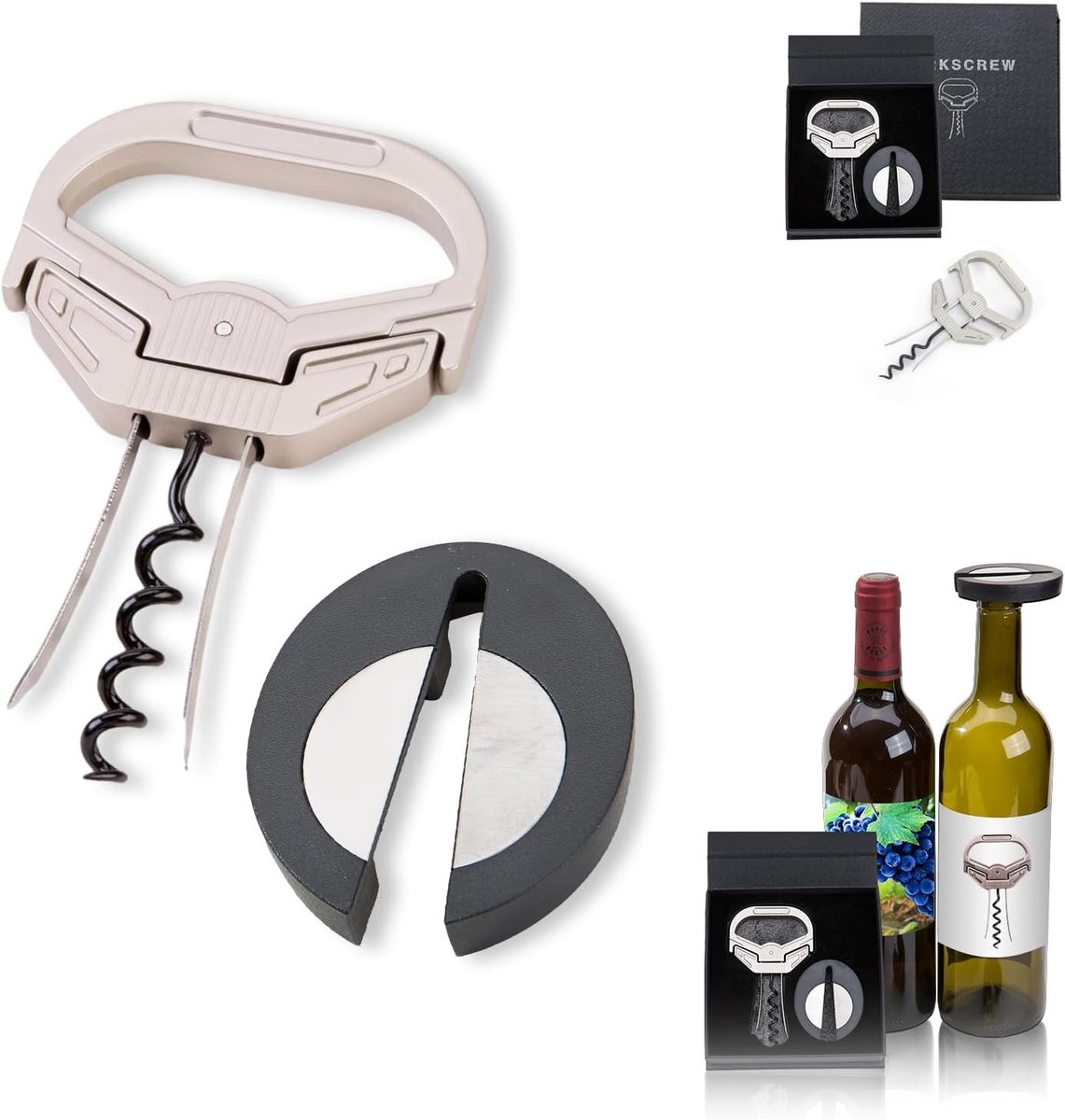 Professionele Wijnopener voor het Gemakkelijk Verwijderen van Oude en Broze Kurken, Ideaal als Cadeau met Elegante Verpakking en Hoogwaardige Wijnaccessoires