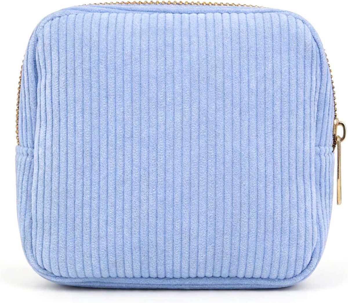 Small Cosmetic Bag for Women and Girls, Small Cosmetic Bag, Toiletry Bag, Cosmetic Bag with Metal Zip, Blue, Minimalist - ShopVlot