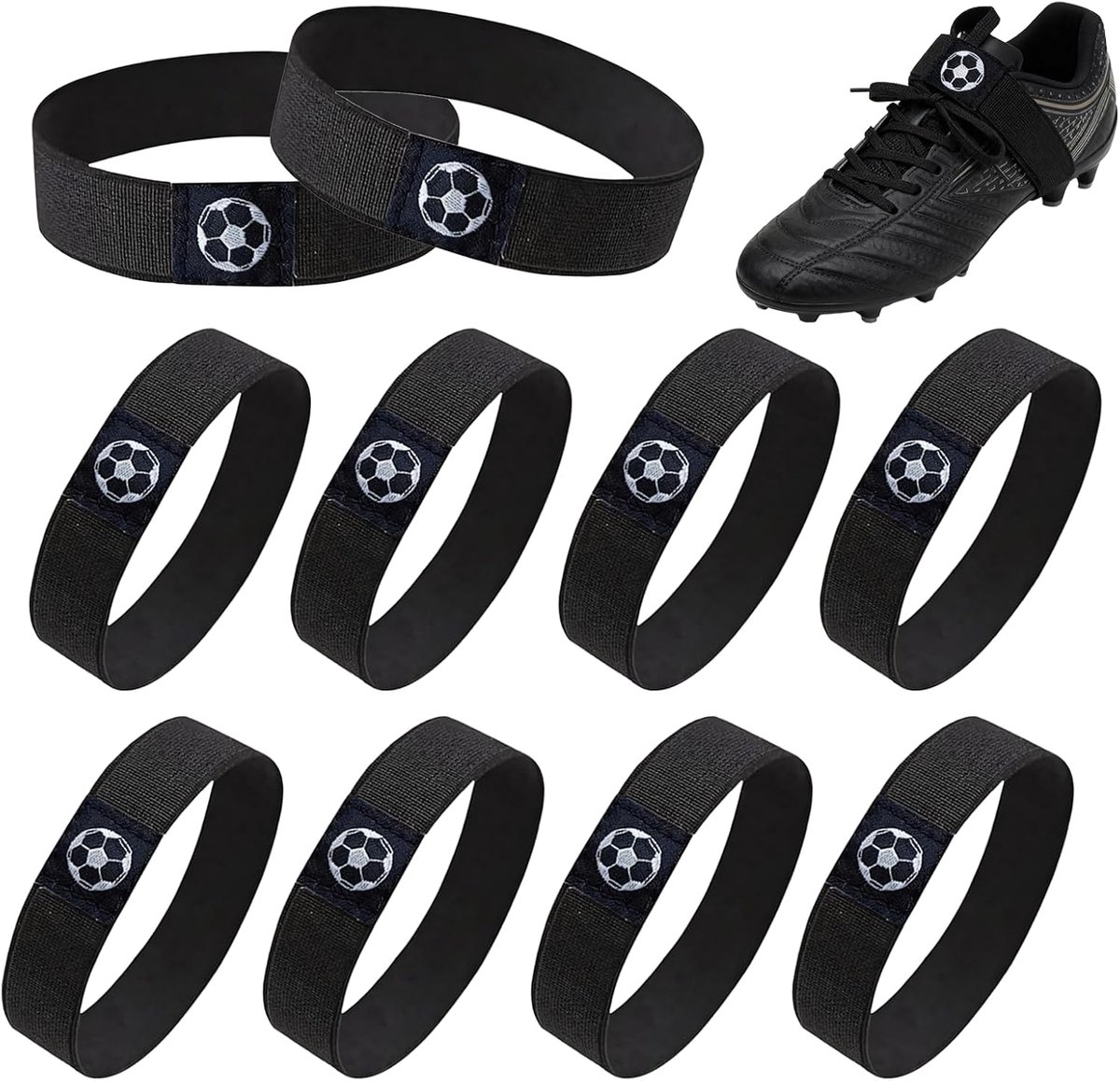 10 stuks veters fixeerband voor voetbalschoenen, verstelbare elastische band tegen loslatende lussen, scheurvaste - ShopVlot