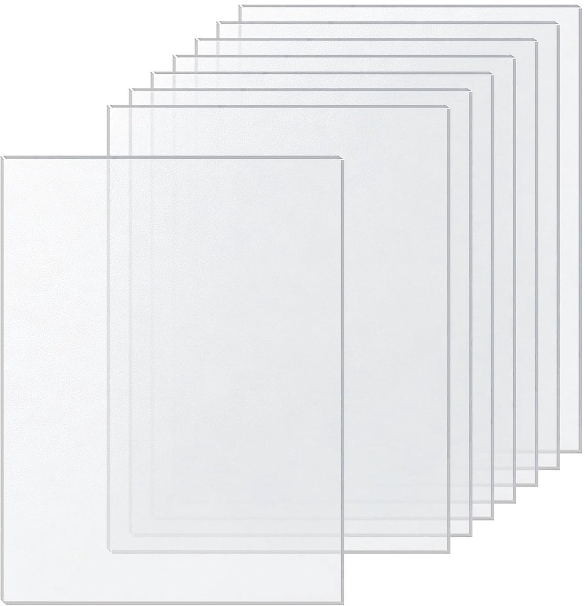 8 stuks kunststof platen, polystyreenplaat, DIN A4 (21 x 297 mm), PP-plaat, kunststof platen, 1 mm dikke plastic plaat - ShopVlot