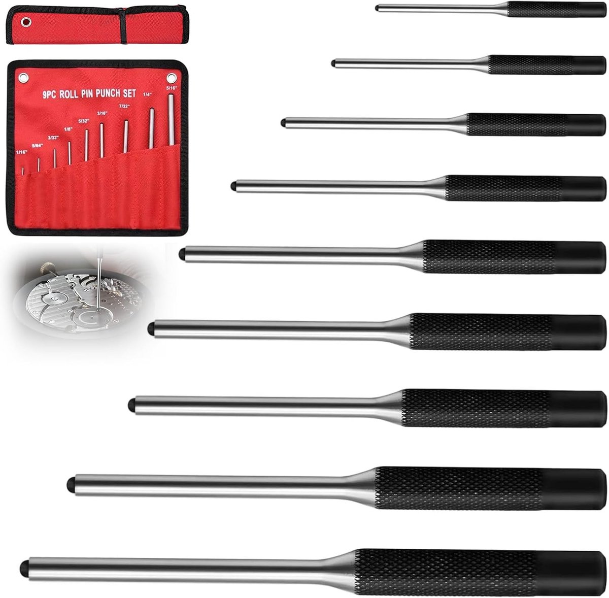 9-piece hunting pen with storage bag and knurled handles, repair tools, steel watches, high hardness, 1/16 inch to - ShopVlot