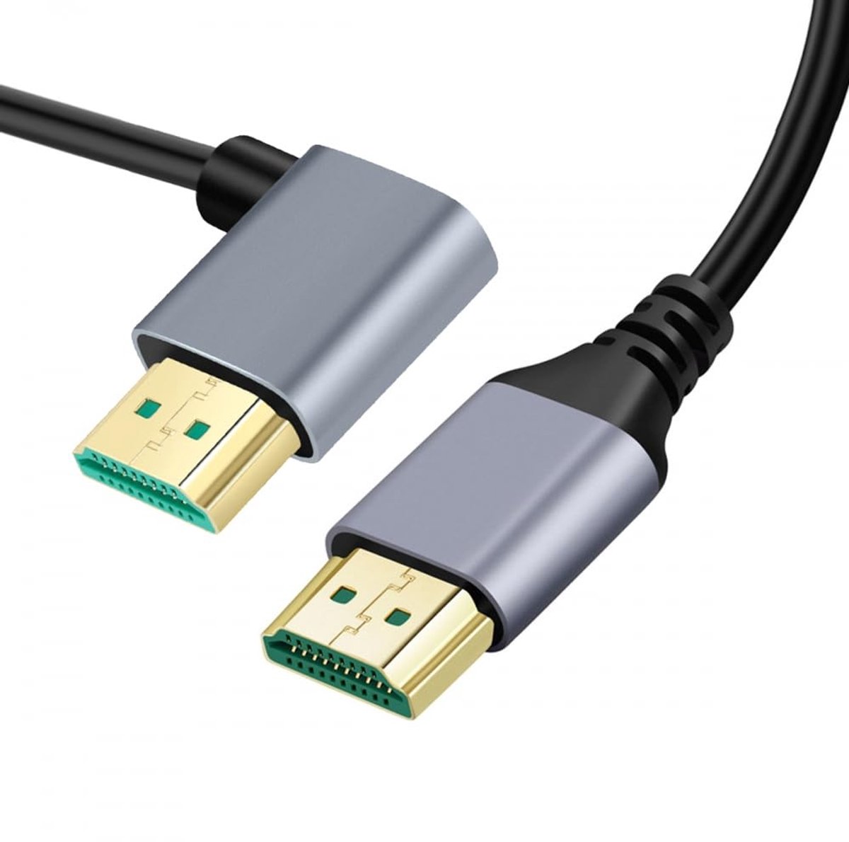 CY Cable HDMI 2.1 Ultra Thin HDTV Cable 8K 4K Hyper Super Flexible Slim Cord Left Angle 90 Degree Type-A Male to Male - ShopVlot