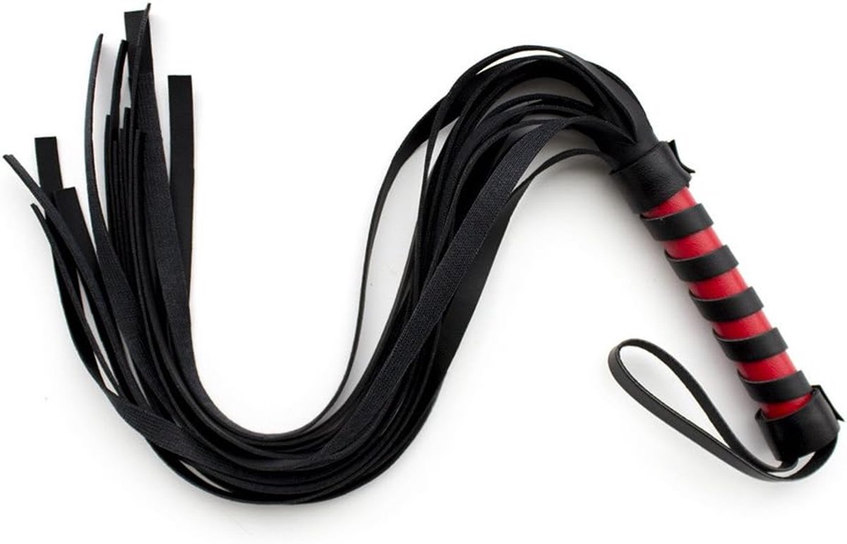 Flogger Leather Riding Whip Erotic Whip Sex Toy SM (Black) - ShopVlot
