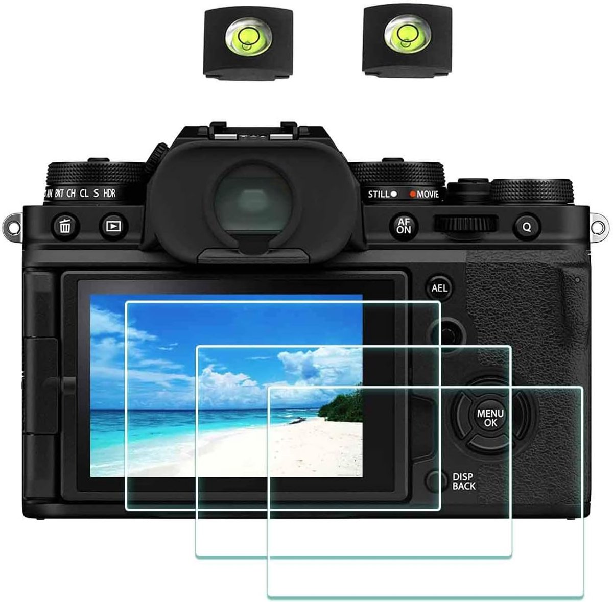 X-T4 Screen Protector for Fujifilm X-T4, Fuji Film XT4 9H Glass Screen Protector & Hot Shoe Cover, 0.3mm Tempered - ShopVlot