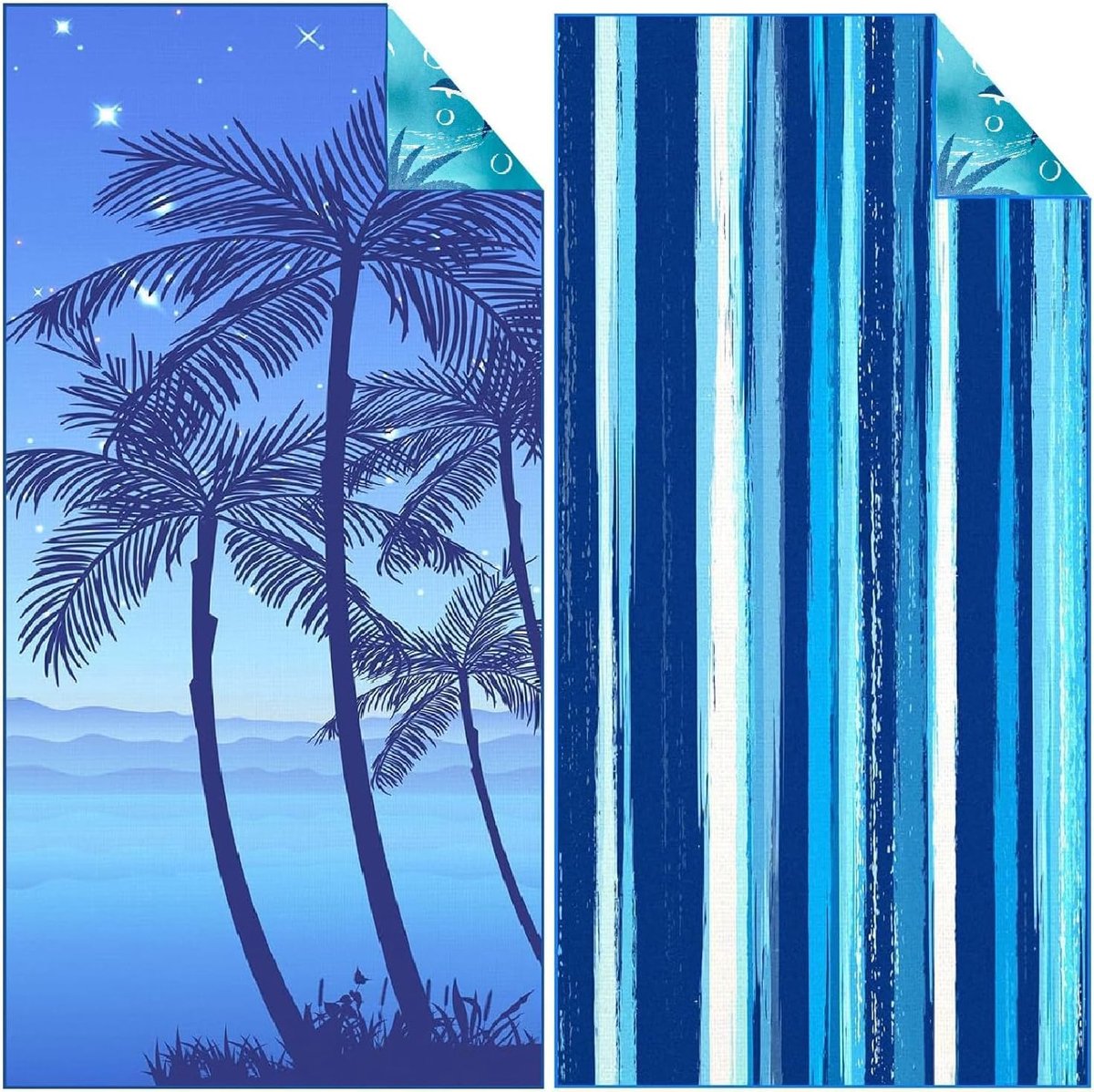 Strandhanddoek, microvezel, XXL, 180 x 80 cm, grote handdoekenset voor heren, anti-zand, bad, strandhanddoek, zwembad - ShopVlot