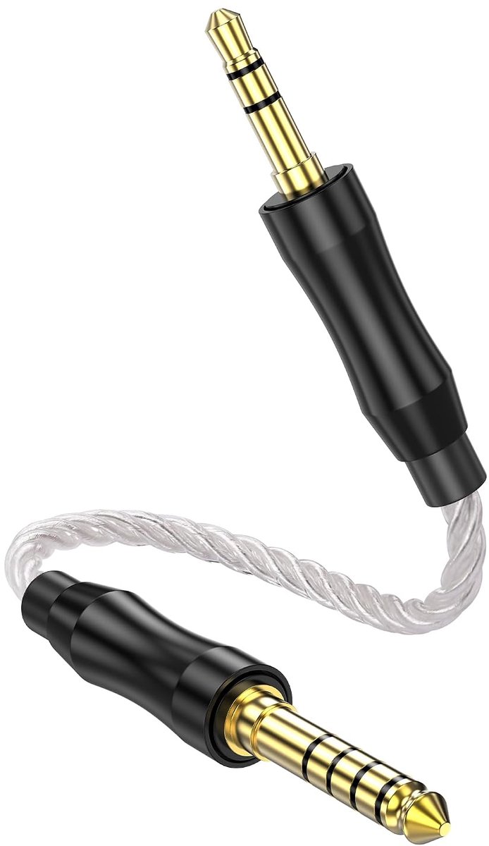 SinLoon 4.4mm Balanced Audio Cable, 15cm HiFi Balanced Interconnect, Oxygen-free Copper Braided, Gold Plated Plugs - ShopVlot