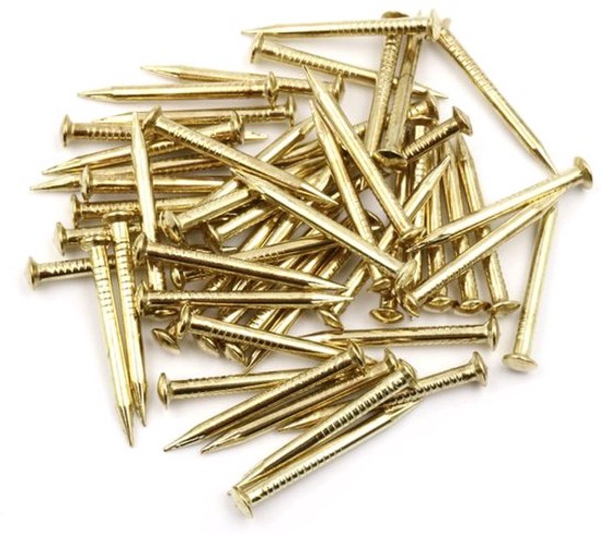 Design61 50 x Stalen Pennen - 2,5 x 30 mm - Messing Lenskop