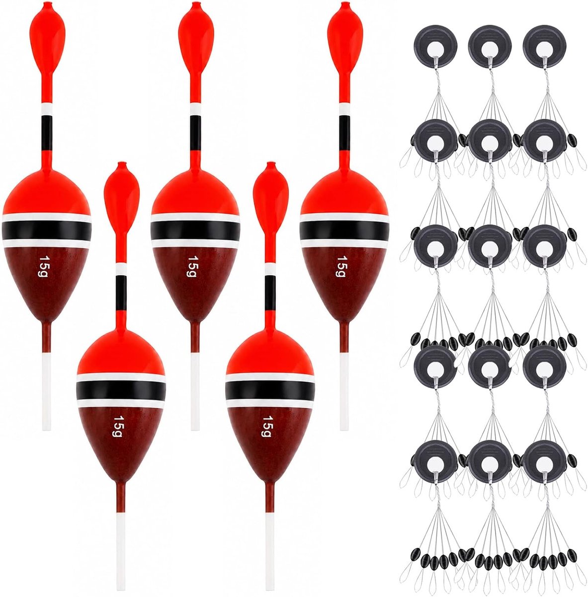 Vissen Floats Bobbers Set - Balsa Hout - Met Drijfgewicht Stoppen - Ideaal voor Crappie en Forel - ShopVlot