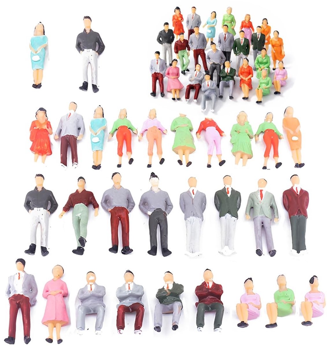 Solidchoice - 30 Stuks Miniatuur Mensen voor Modelbouw