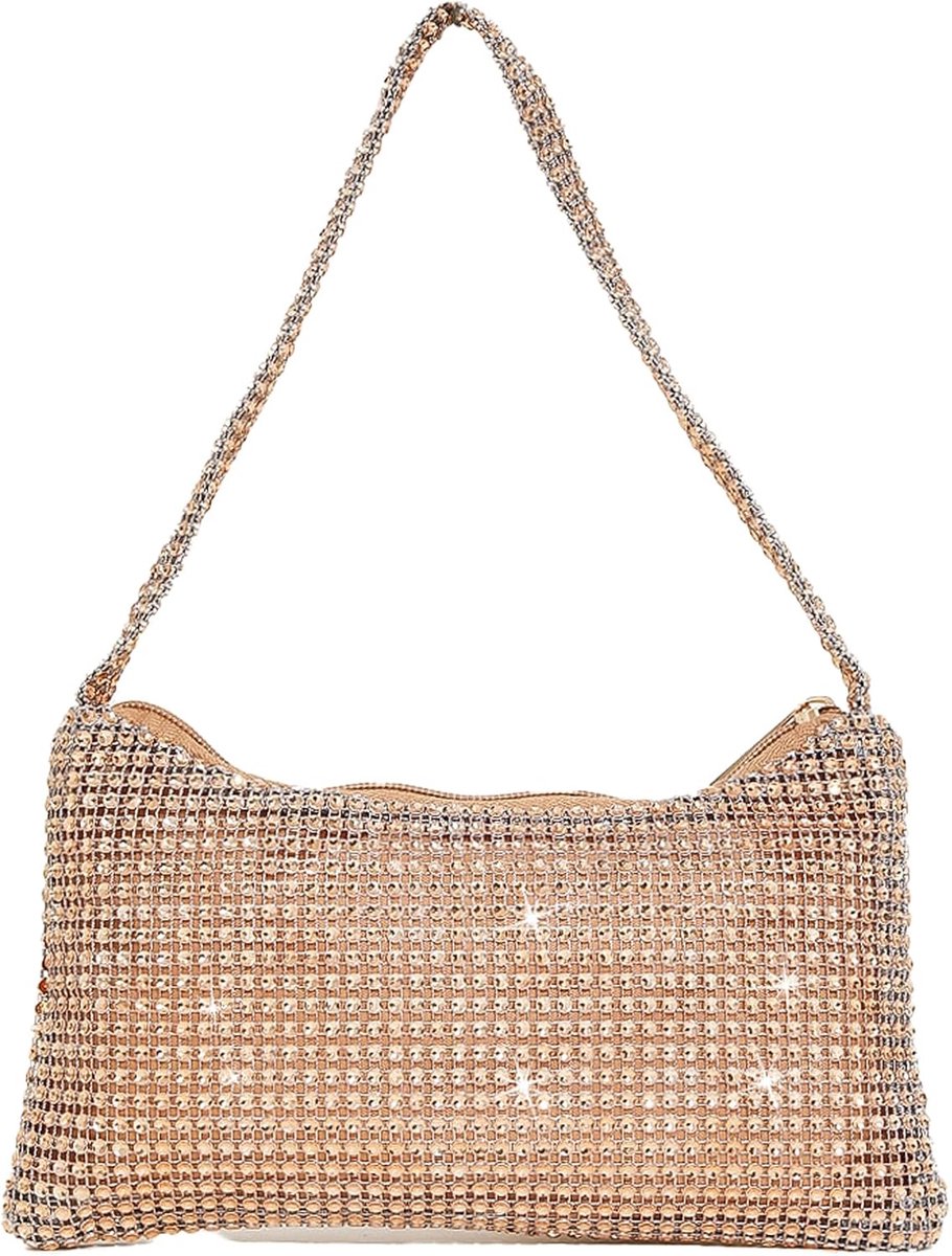 Dames Handtas met Strass Clutch - Avondtas - Sprankelende Strass Handtas - Perfect voor Bruiloft - ShopVlot