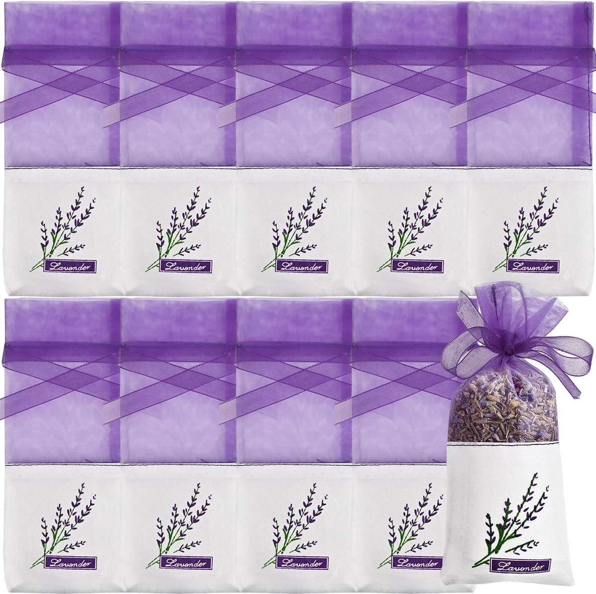 Solidchoice - Set van 10 Lavendelzakjes voor Geur en Bescherming