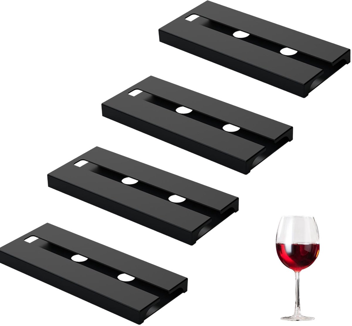 Solidchoice - 4 Stuks Wandhouder voor Wijnglazen zonder Boren