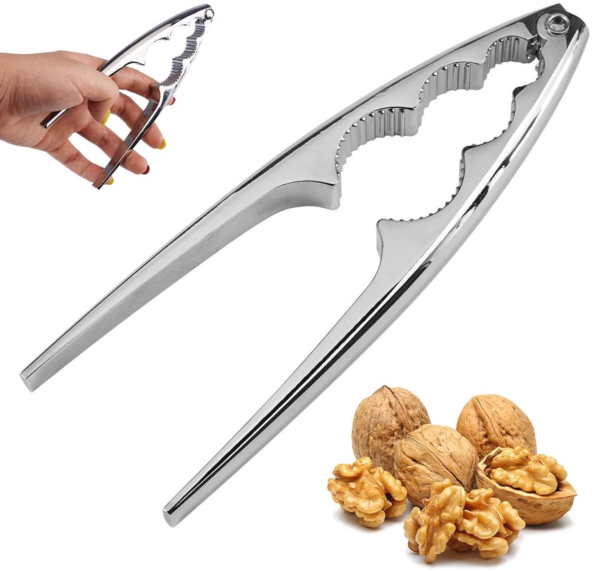 Solidchoice - Multifunctionele RVS Notenkraker met Ergonomisch Handvat