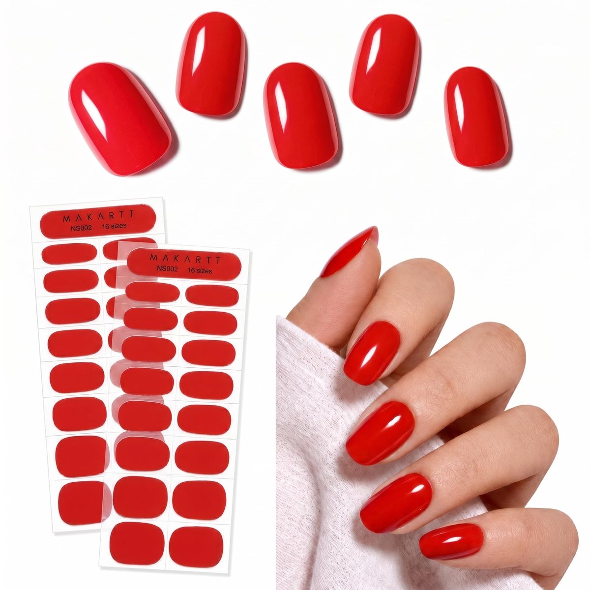 Solidchoice - UV Nagelfilm Set - 32 Stuks Semi-Genezen Nagelfilm met Gereedschap en Schoonmaakdoekjes - Rood