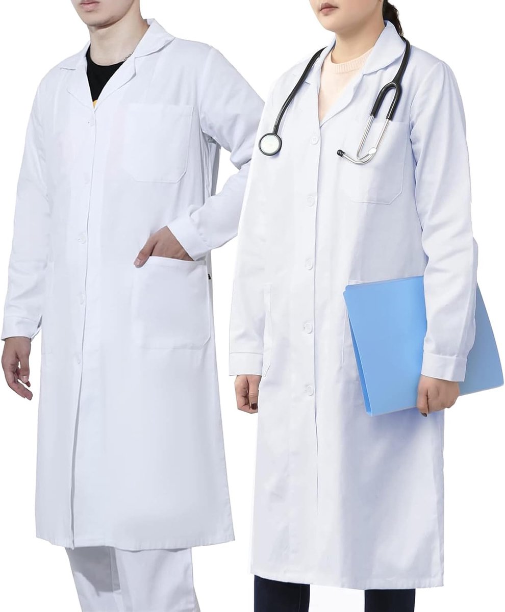 Laboratoriumjas voor heren en dames - 100% katoen - medisch jasje - ideaal voor professionals - ShopVlot