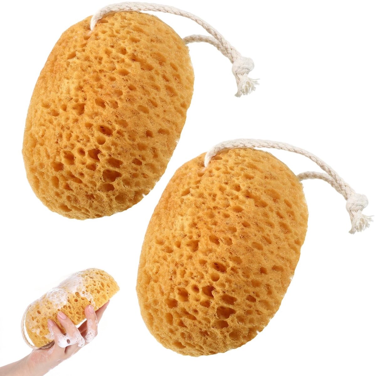 Solidchoice - Set van 2 Zachte Natuursponzen voor Pasgeborenen, 15 cm