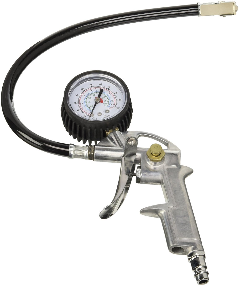 Bandenpomp luchtpistool met manometer - voor fiets/auto/vrachtwagen - precisiedrukmeter - snel en eenvoudig oppompen - ShopVlot