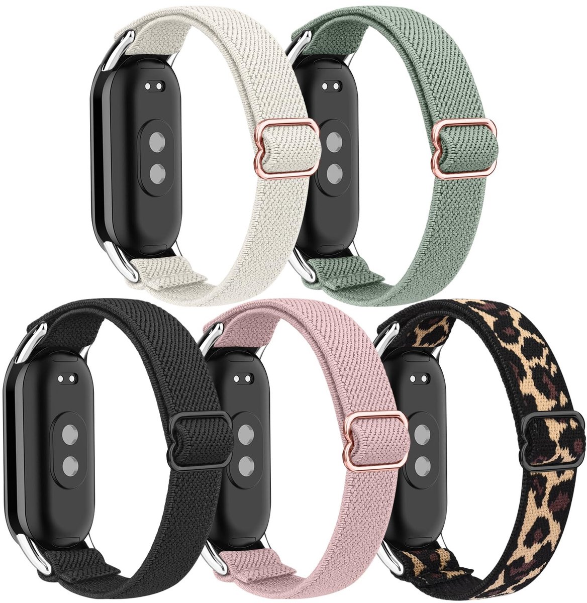 Solidchoice - Set van 5 Elastische Sportarmbanden voor Xiaomi Smart Band