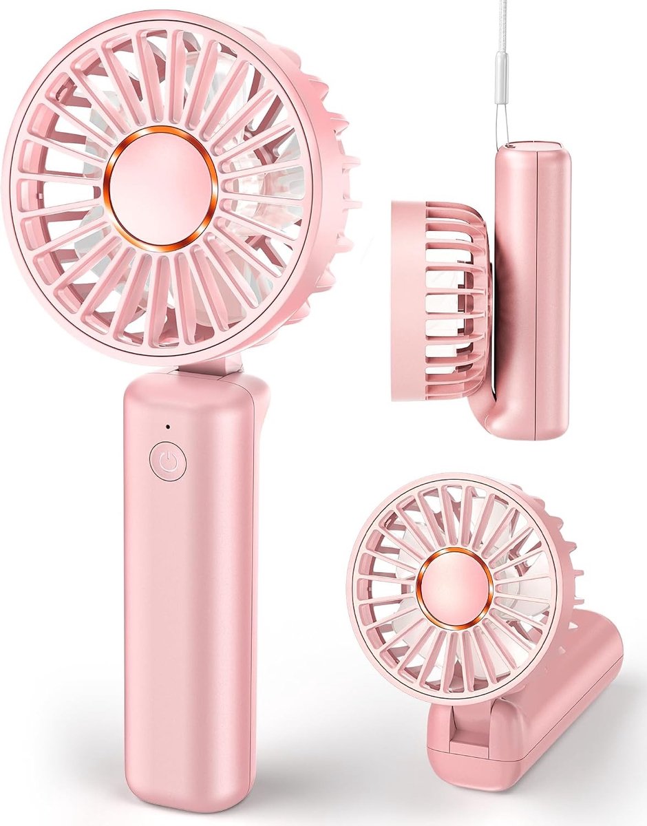 Draagbare Handventilator - Wit - Opvouwbaar - 1800 mAh Batterij met 180° Rotatie - Voor Persoonlijk Gebruik en Make-up