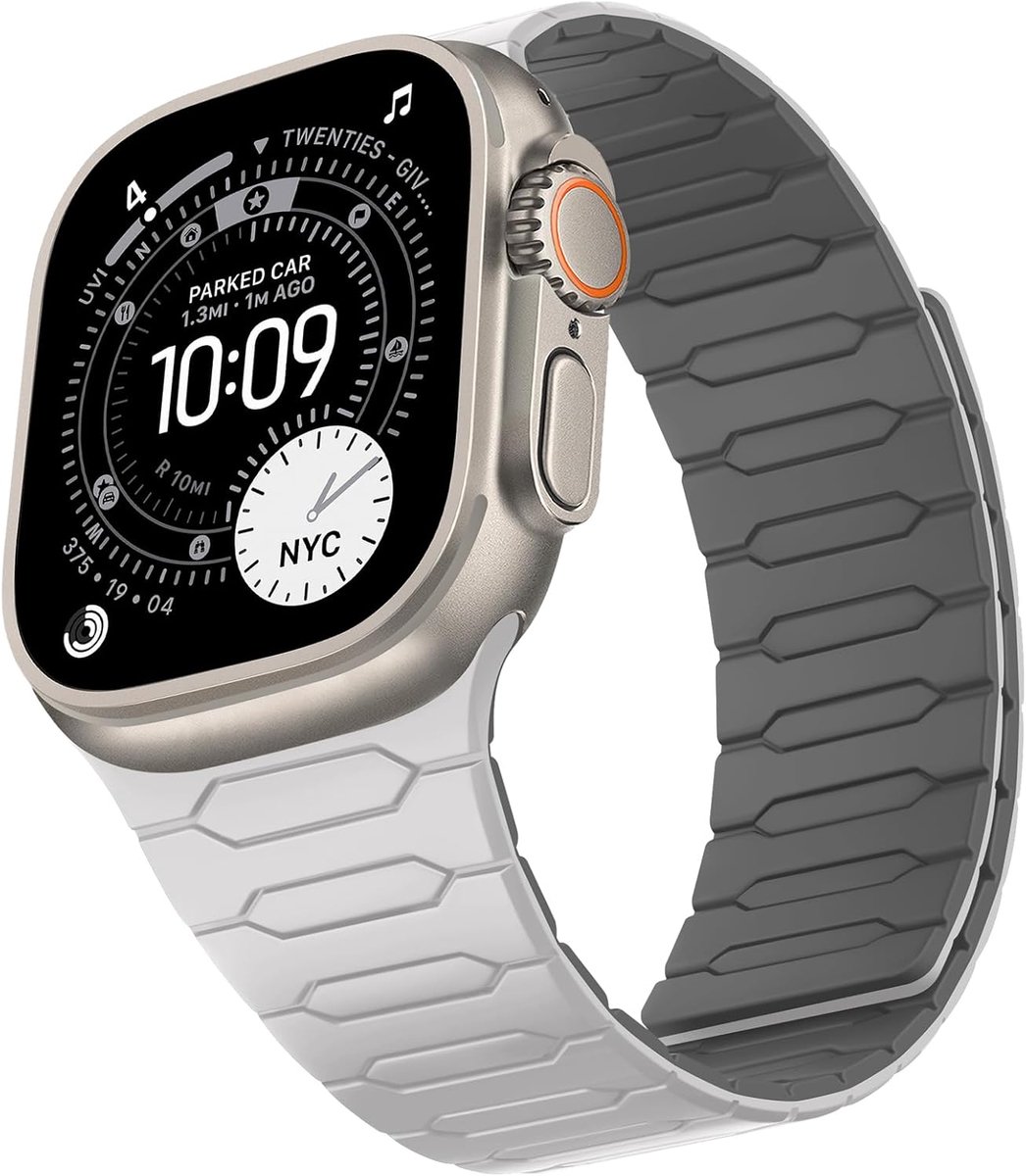 Magnetic Straps Compatible with Apple Watch Band 49mm 46mm 45mm 44mm 42mm, Sport Silicone Strap Wristband for iWatch - ShopVlot