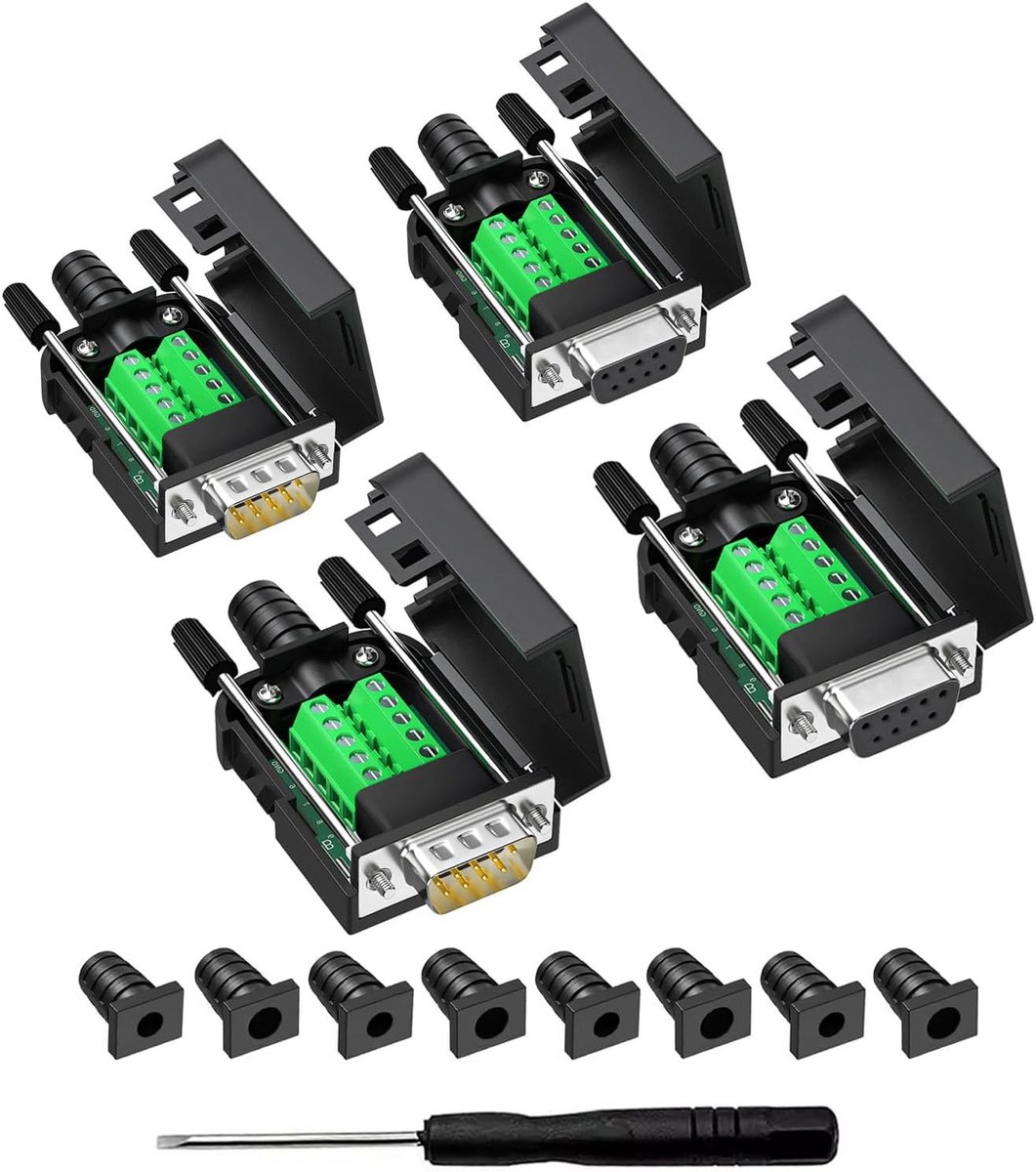 DB9 Breakout Connector to Wiring Terminal RS232 D-SUB Female and Male Serial Port Breakout Board with Case - ShopVlot