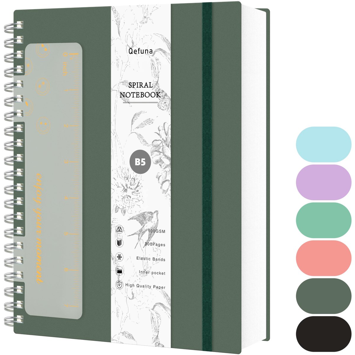 Solidchoice - B5 Spiral Notebook met 300 Pagina's en Hard Cover
