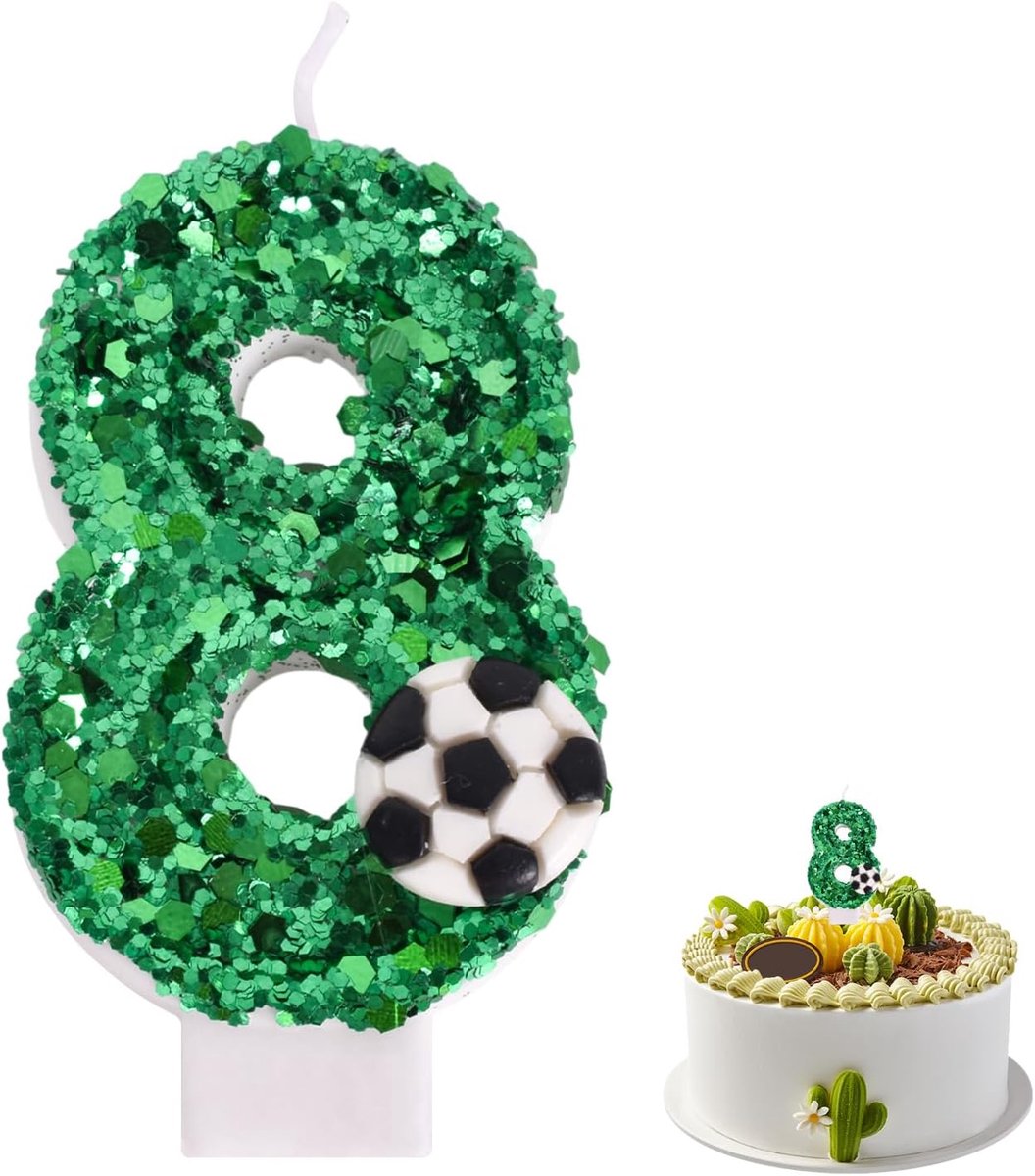 Verjaardagskaarsen Groene Cijferkaarsen - Glitter Cake Decoratie - Voor Jongens en Meisjes - Perfect voor Taarten - ShopVlot