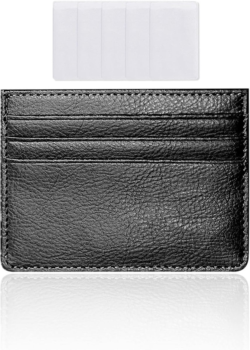 Creditcardhouder wallet - RFID blocking - ultra dun leer - eenvoudig opbergen van kaarten - ShopVlot