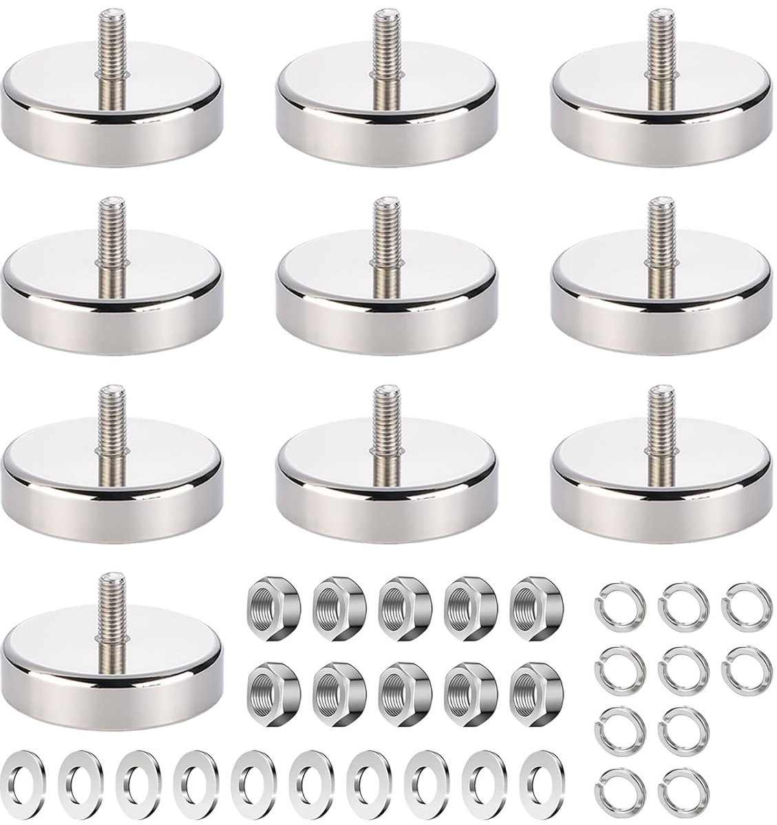 Neodymium magneten Ø 25 mm - met M5 draad - extra sterke 20 kg houdkracht - perfect voor bevestiging - ShopVlot