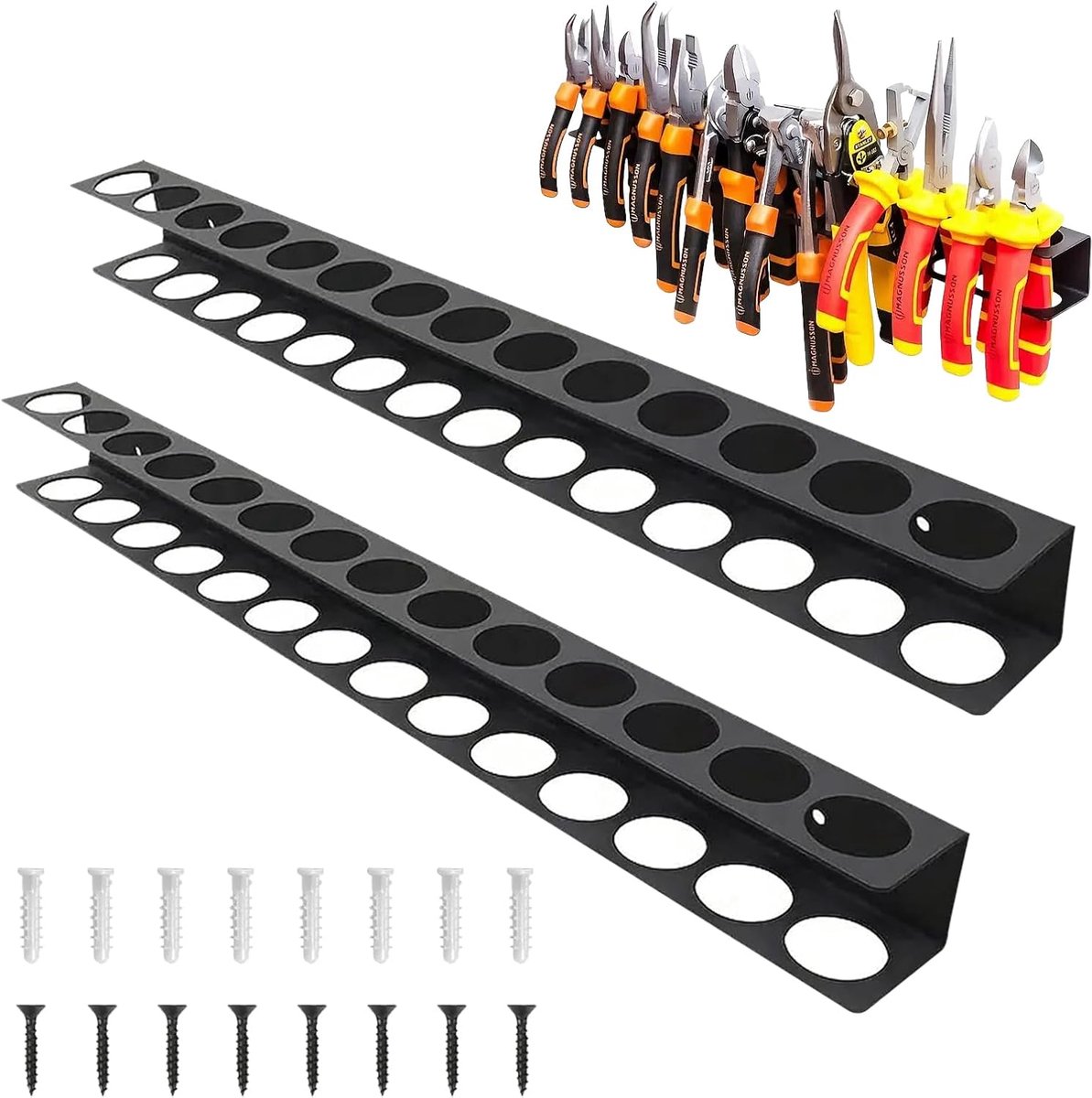 Tangenhouder Wandmontage - 2 Stuks Gereedschap Organisator - Zwart - Voor optimaal gereedschapbeheer - ShopVlot