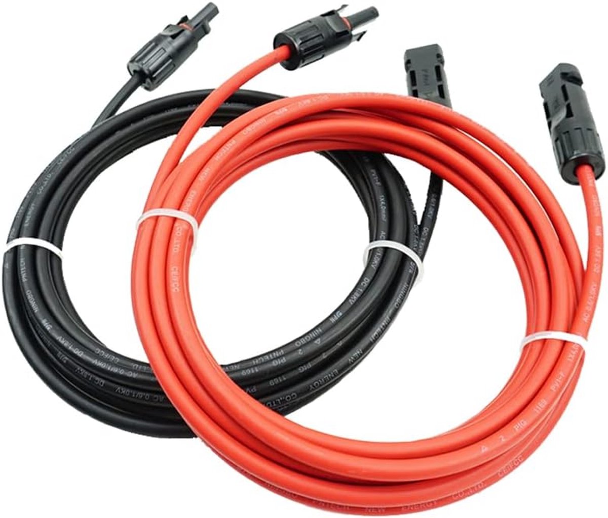 Verlengkabel zonne-energie 6 mm² - met gemonteerde plug - IP68 waterdicht - ideaal voor zonnepanelen - ShopVlot