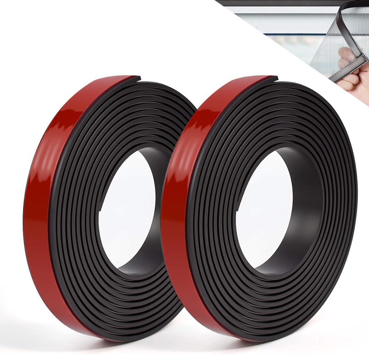 Magnetische tape zelfklevend A+B - 2 m + 2 m - extra sterke magneten - ideaal voor horren en muggennetten - ShopVlot