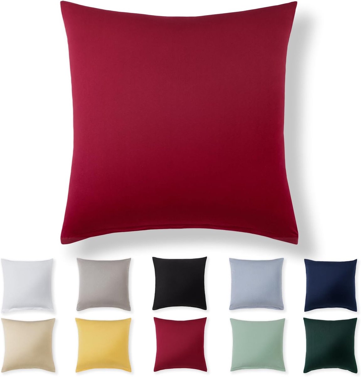 Kussenhoes 40 x 40 cm - Rood - 100% Jersey Katoen - Superzacht met Ritssluiting - Perfecte Pasvorm - ShopVlot