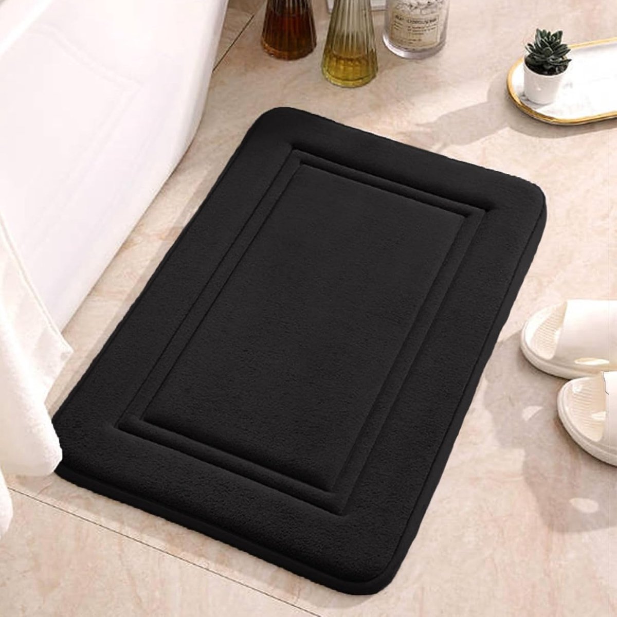Badmat 60 x 40 cm - Hoog absorberend microvezel - Machinewasbaar - Ideaal voor kleine ruimtes - ShopVlot