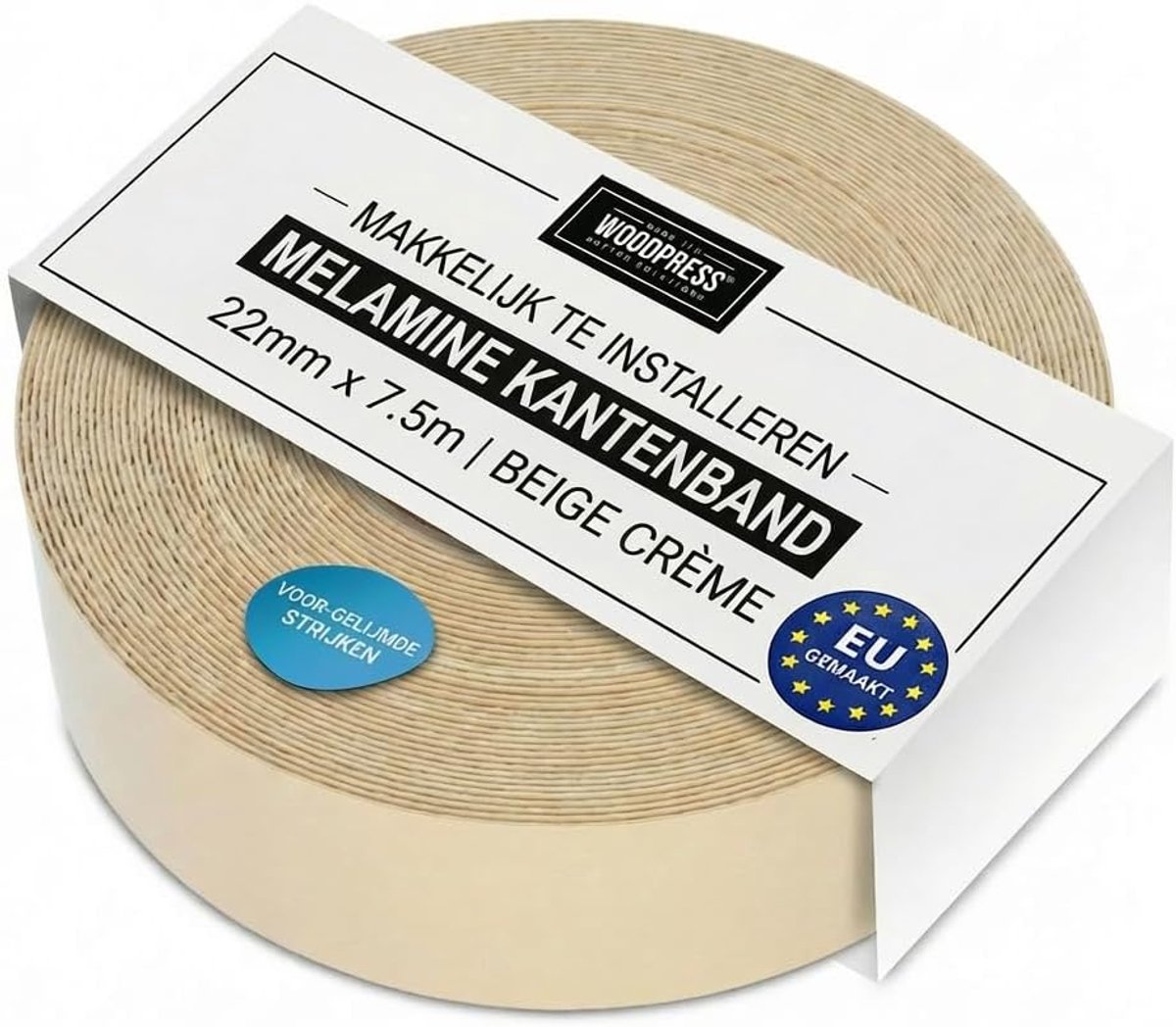 WordPress 22mm Pale Beige Melamine Preglued Veneer Edge Tape - 7.5m Roll - ShopVlot