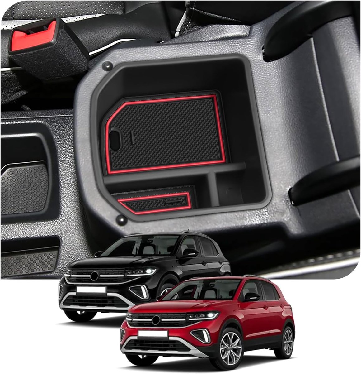 Compatibel met VW T-Roc Life Style R-Line R 2018-2025 middenconsole-organizer, opbergdoos voor armleuningen en - ShopVlot