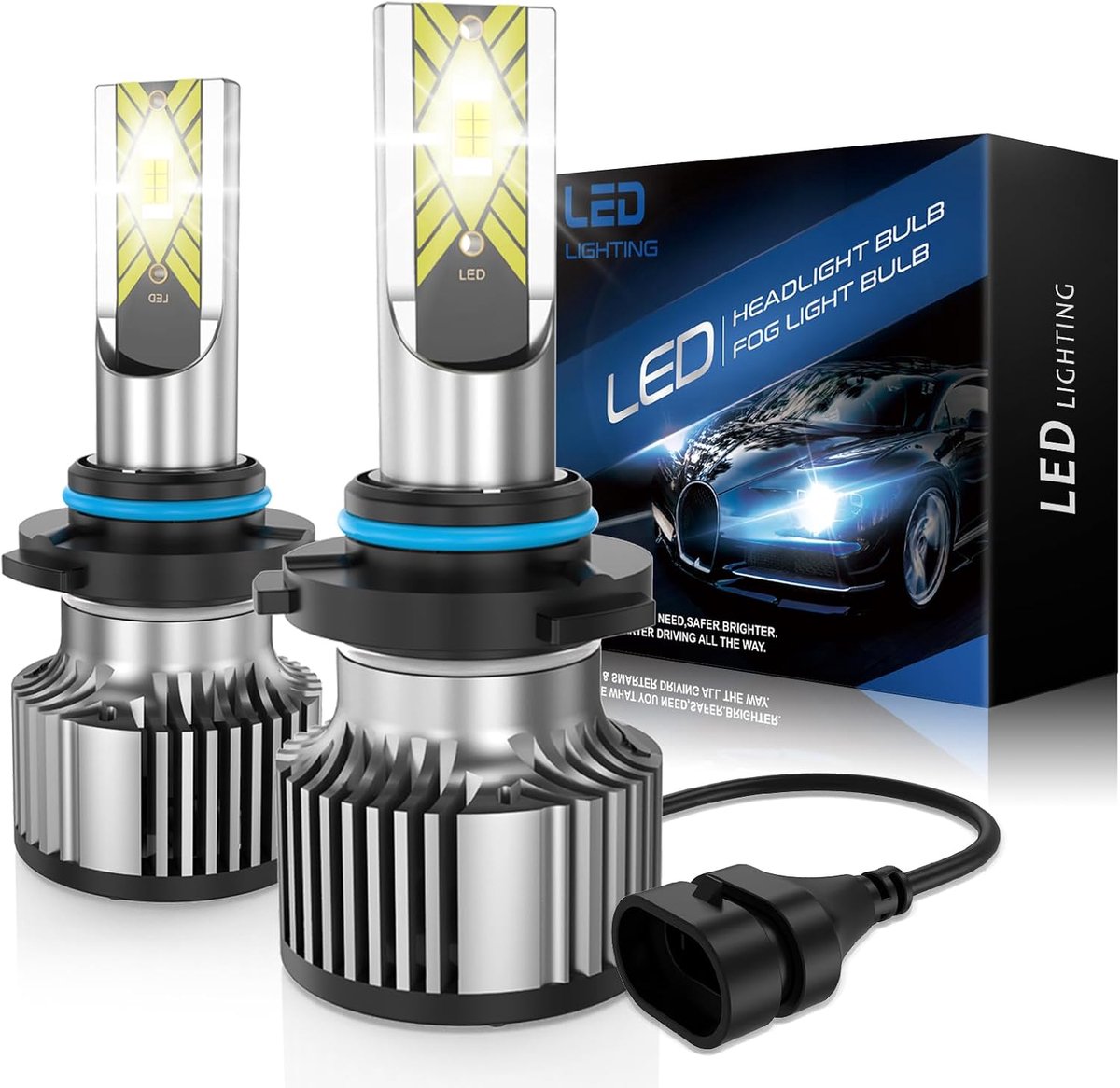 OVVOFPP Lamp 9005/HB3 LED, 100 W, 22000 lm, 6500 K, white light, high brightness, 12 V car headlights, halogen - ShopVlot