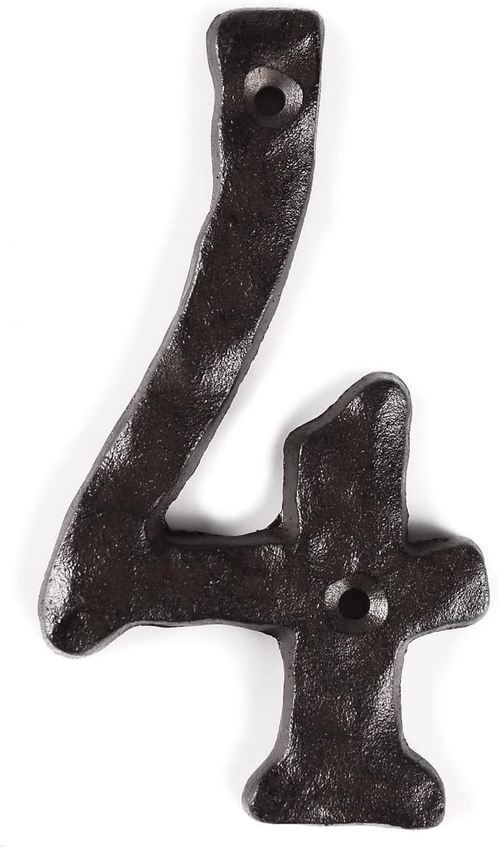 House number in cast iron 14.5cm number 4 mailbox address number for house mailbox apartment hotel door room cabinet - ShopVlot