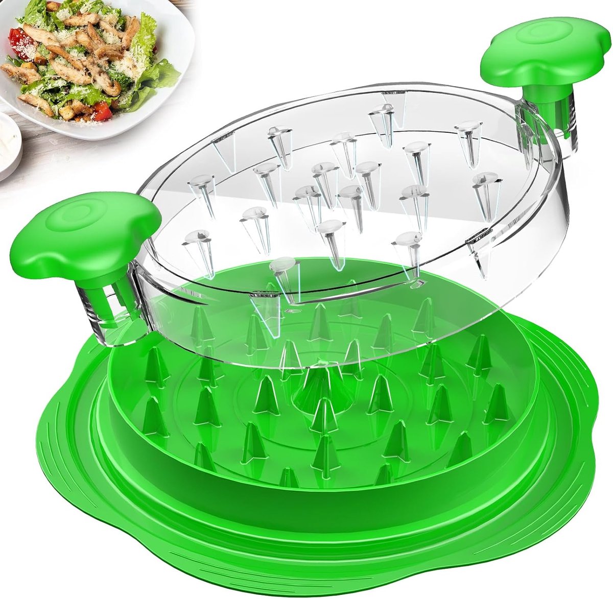 SnelShoppen - Kipversnipperaar Grote Kipfilet Shredder Tool Twist met Borstel en Vork, Ergonomisch Handvat, Anti-slip Strip, BPA-vrij voor Kip Varken