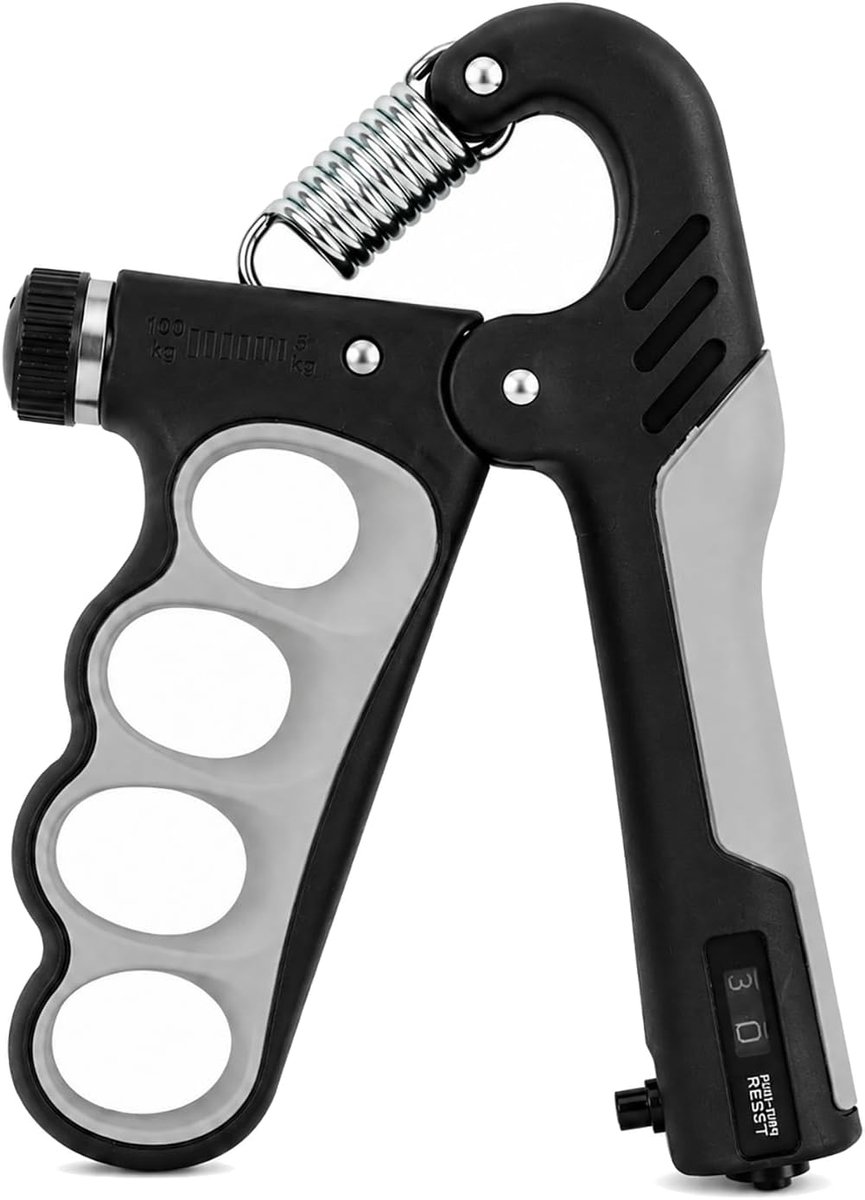 Handgreep voor krachttraining, verstelbaar, 5-100 kg, hand- en onderarmtrainer, zonder batterijen, voor beginners en - ShopVlot