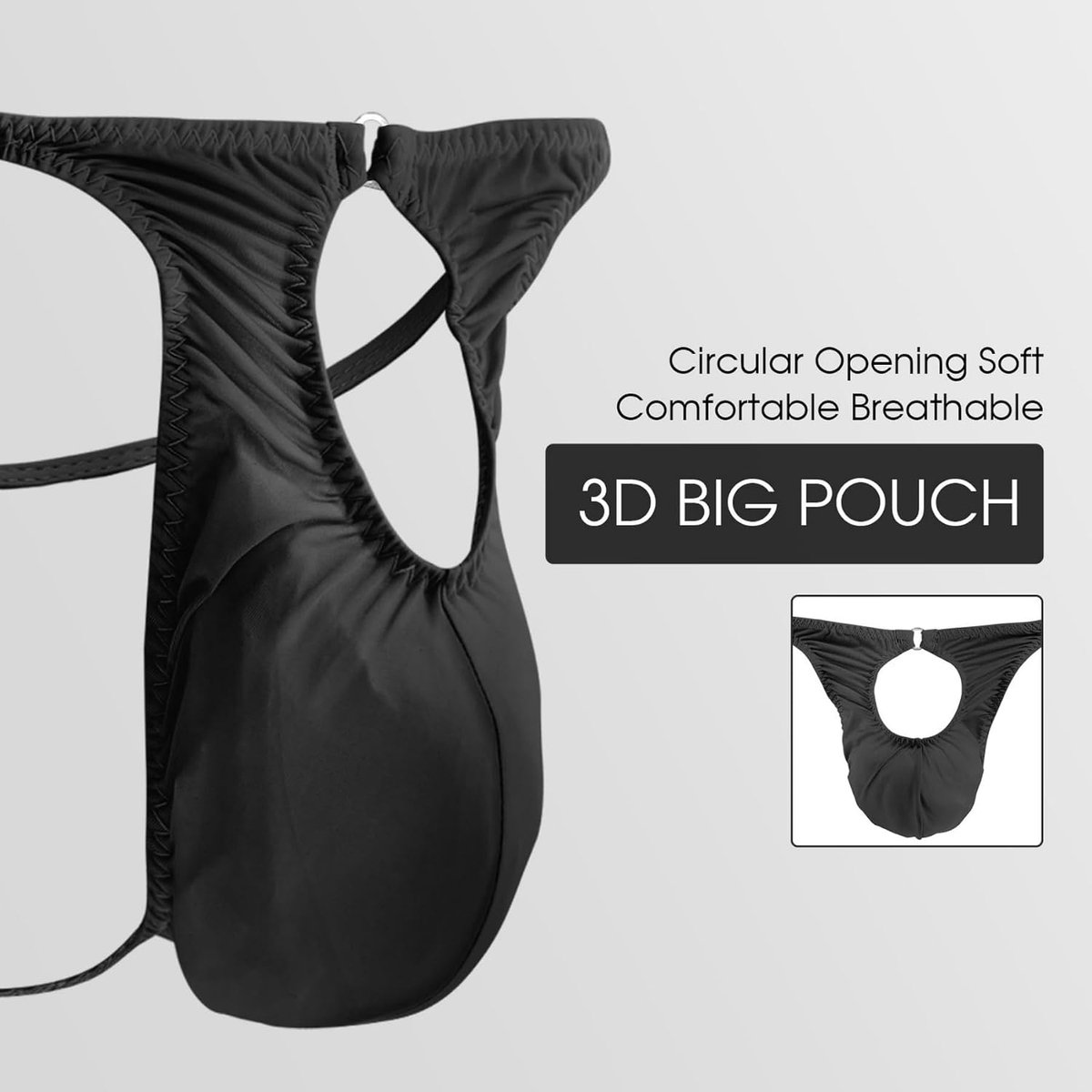 Yomie Men's Thongs Exposed Thong Sexy Hip Revealing Underwear for Men Underpants Men Sexy - ShopVlot
