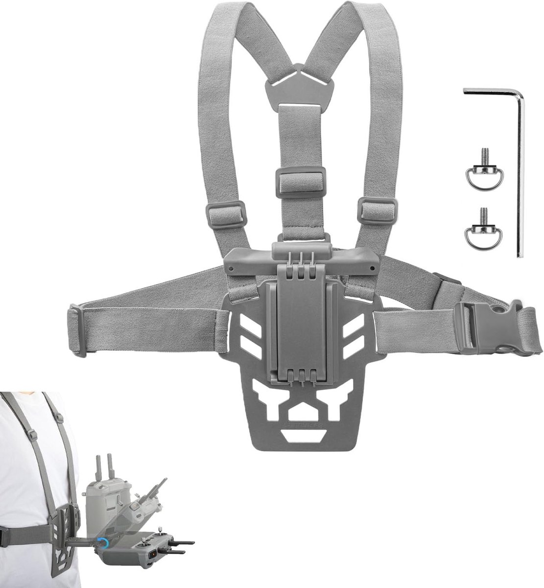 Chest Mount Compatible with DJI RC 2/1 Remote Control Bracket Back Chest Band Waist Belt Support Balance Stability - ShopVlot