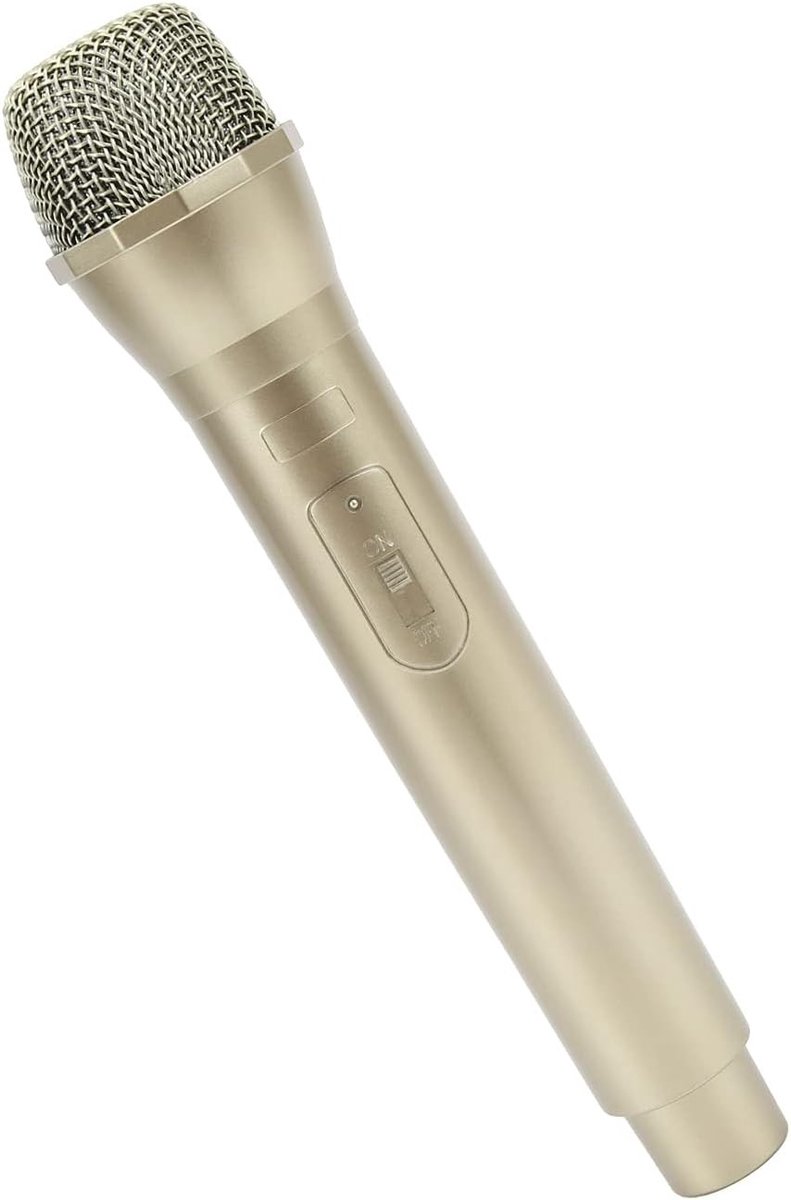 Realistische Plastic Microfoon Requisiet voor Karaoke, Schattig Podium of Kostuum Requisiet in Goudkleur - Perfect voor Feestjes en Evenementen
