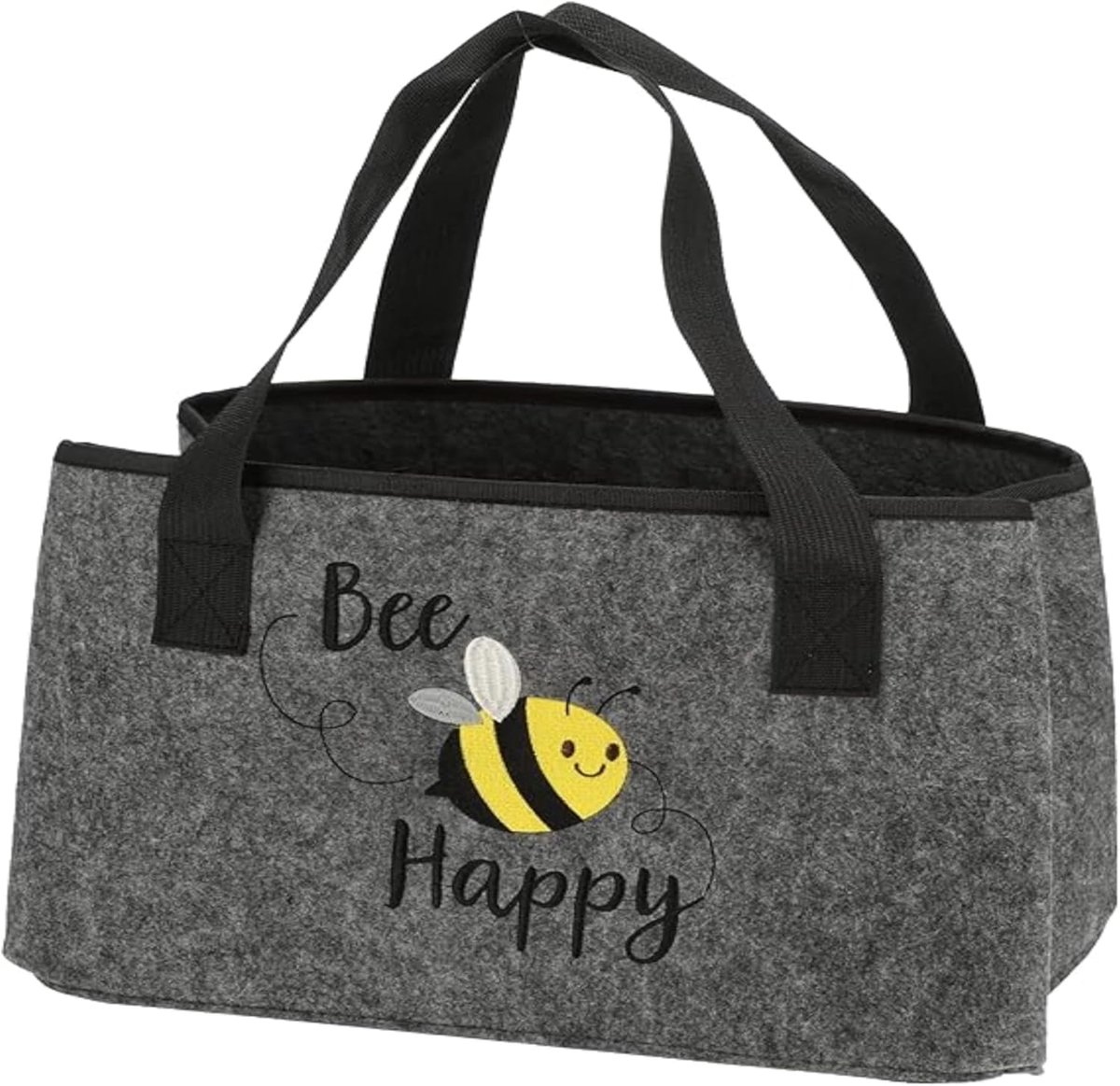 MC Trend Felt Bag with Funny Sayings Shopping Bag Shopper Made of Felt, Grey - bee - ShopVlot