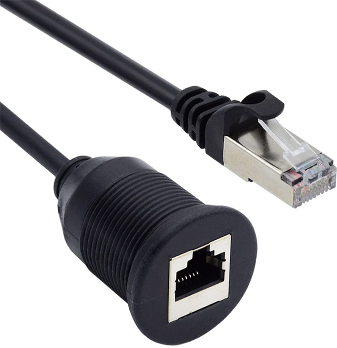 Cablecc 1m Waterproof, Dustproof Screw Cap, CAT6 RJ45 Connector to Socket, LAN-Ethernet Network Extension Cable - ShopVlot