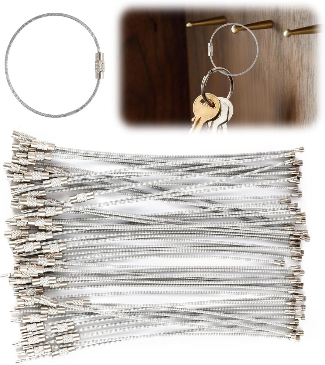 Sleutelhangers 15 cm - roestvrij staal 304 - schroefslot - veelzijdige accessoires voor bagage - ShopVlot