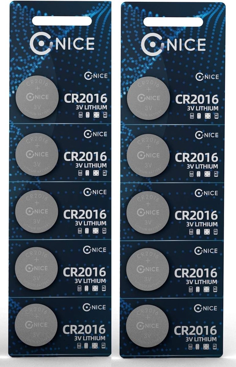 Nice Power TM button cells 3 V lithium battery BR2025 DL2025 BR2032 DL2032 BR2016 DL2016 (10 pieces CR2016) - ShopVlot