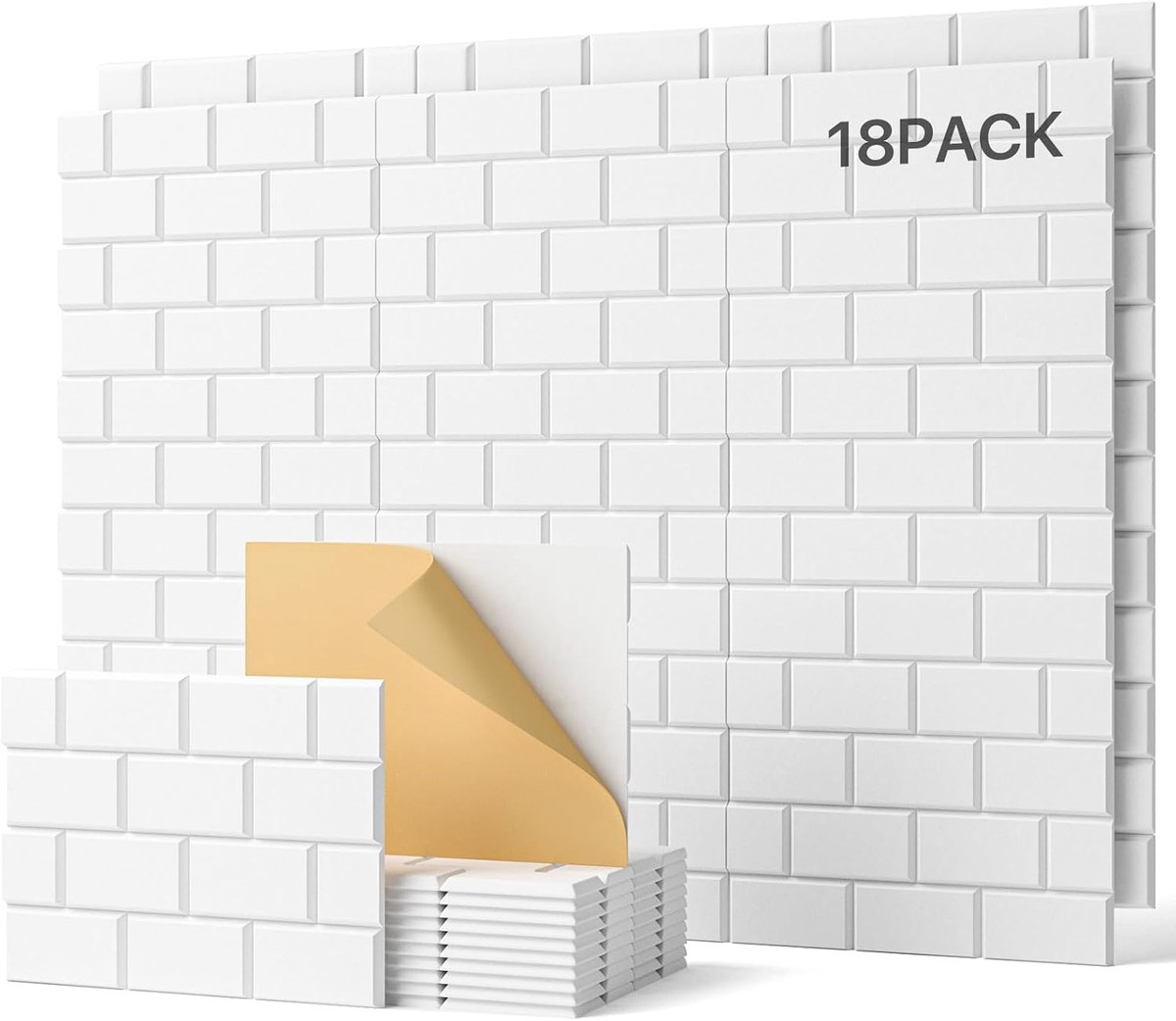 Soundsbay Acoustic Panels Self-Adhesive 18 Pieces Sound Insulation for Wall, Rectangular Brick, Acoustic Panels for - ShopVlot