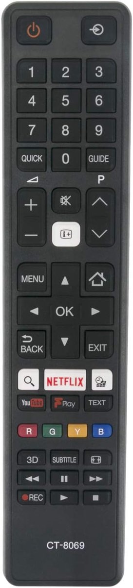 ALLIMITY CT-8069 Remote Control Replace for Toshiba 32L3753DB 43L3653DB 43U6763DB 49U6663DB 49U6763DB 55U6663DB - ShopVlot